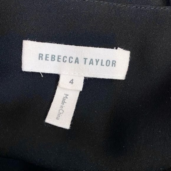 Rebecca Taylor | NWOT Silk Long Sleeve Double Georgette Flutter Hem Shirt Dress - Picture 7 of 9